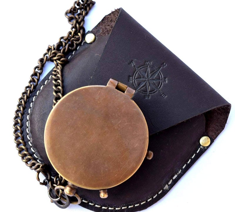 THOR INSTRUMENTS Thoreau's Go Confidently Quote Engraved Nautical Compass with Stamped Leather case, Camping, Boating, Gift Compasses Graduation Day Gifts Rustic Vintage Home Decor Gifts - Image 2